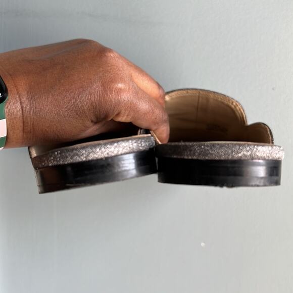 Botkier | Gumetal Silver Shimmer Clare Holiday Loafers Slides size 9 - Picture 6 of 7